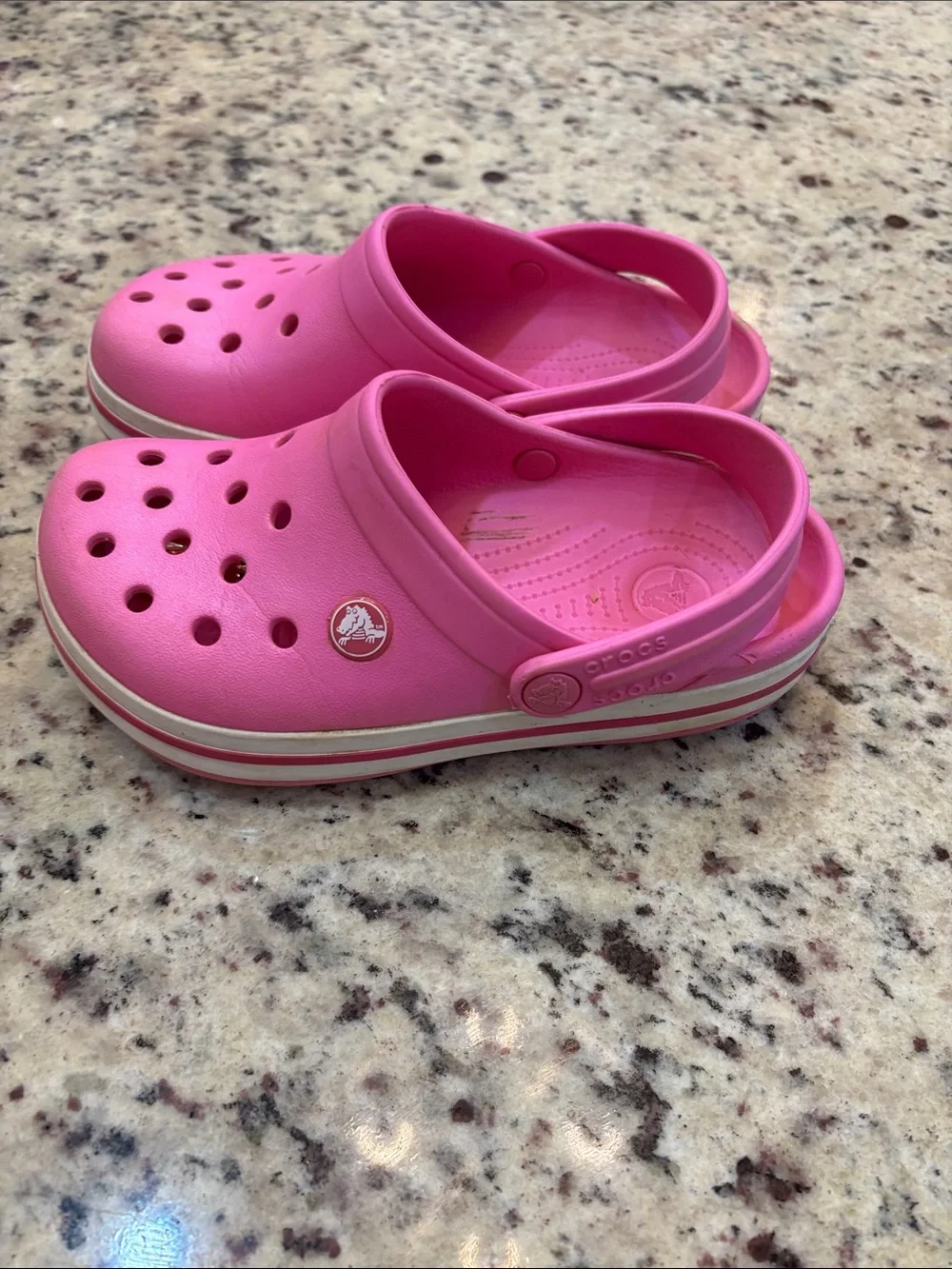 CROCS Kids Pink Slip-On Clogs with Heel Strap